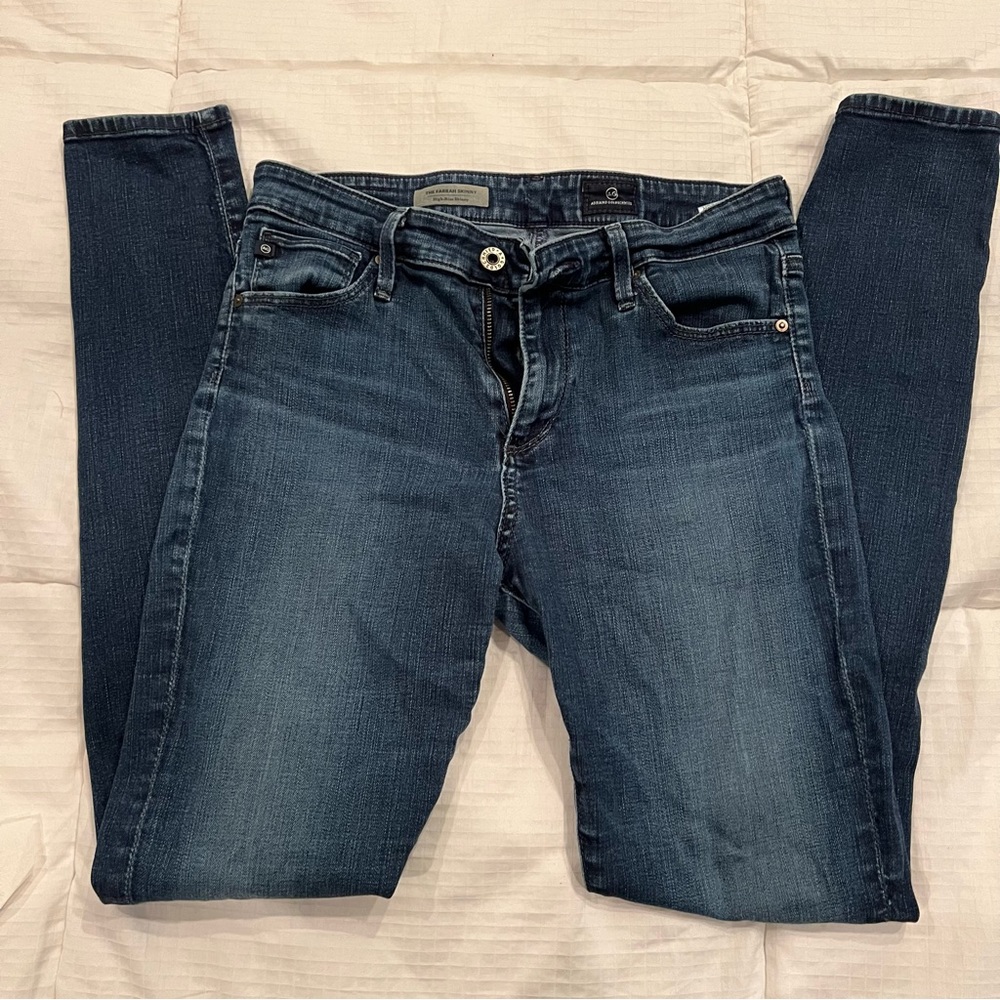 AG Adriano Goldschmied Farrah high-rise skinny dark wash sz 28